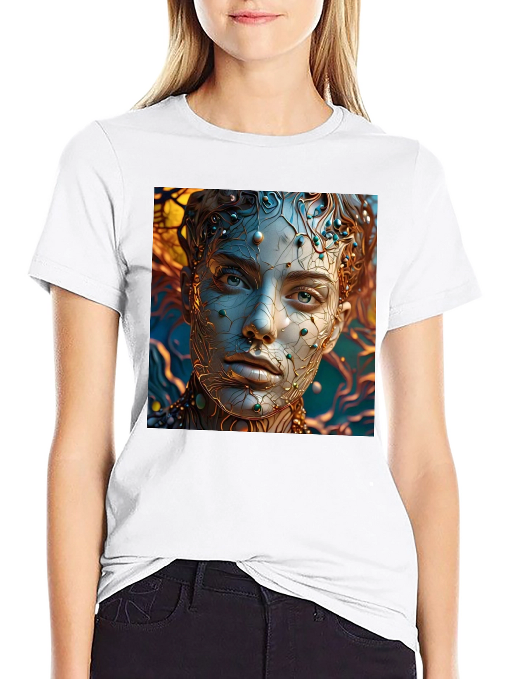 Abstract Portrait Graphic Tee - Unique Artistic Design