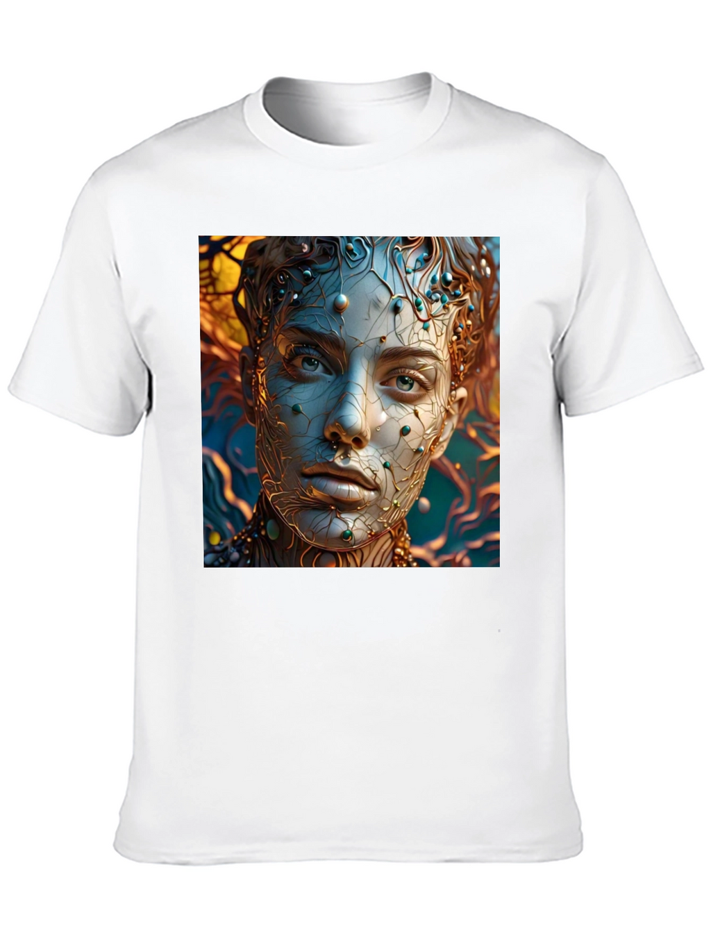 Abstract Portrait Graphic Tee - Unique Artistic Design
