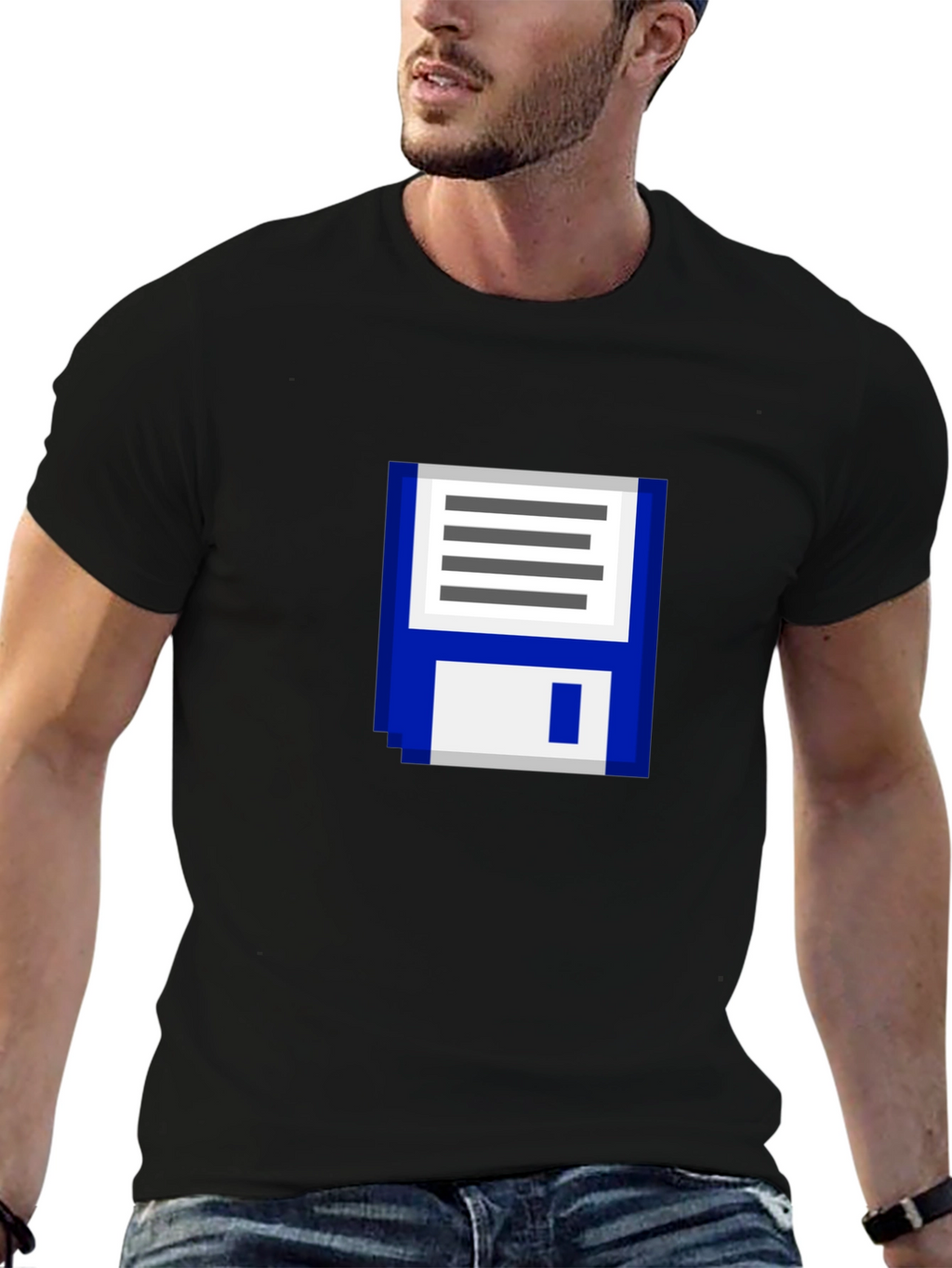 Retro Pixel Floppy Disk Graphic T-Shirt