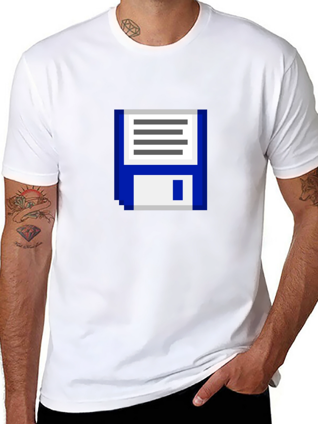 Retro Pixel Floppy Disk Graphic T-Shirt