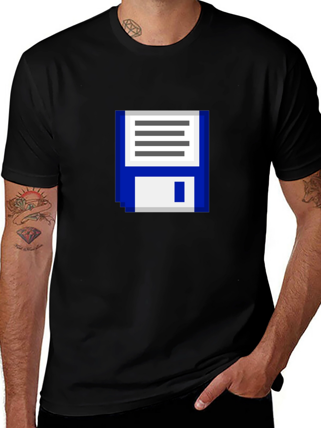 Retro Pixel Floppy Disk Graphic T-Shirt