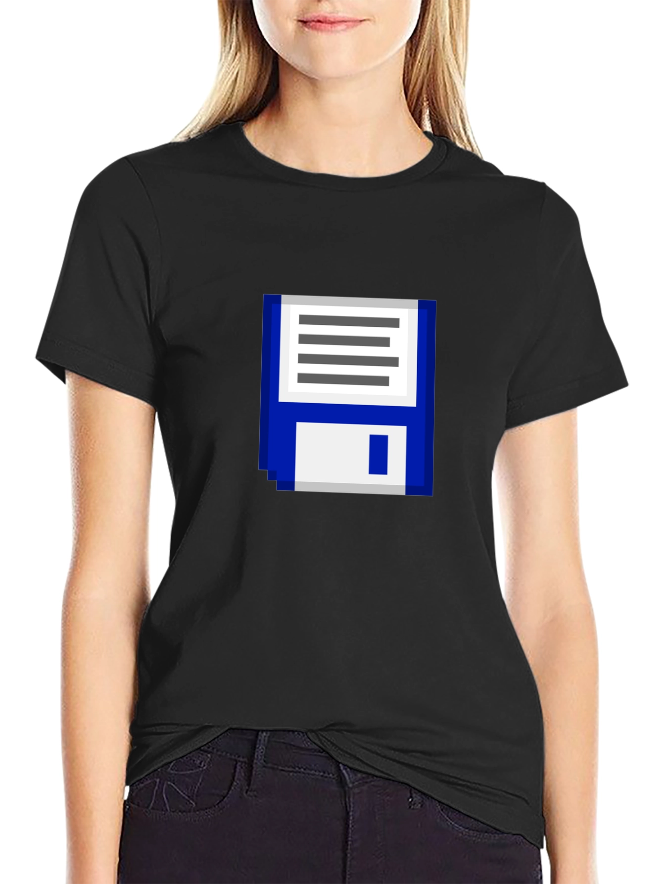 Retro Pixel Floppy Disk Graphic T-Shirt