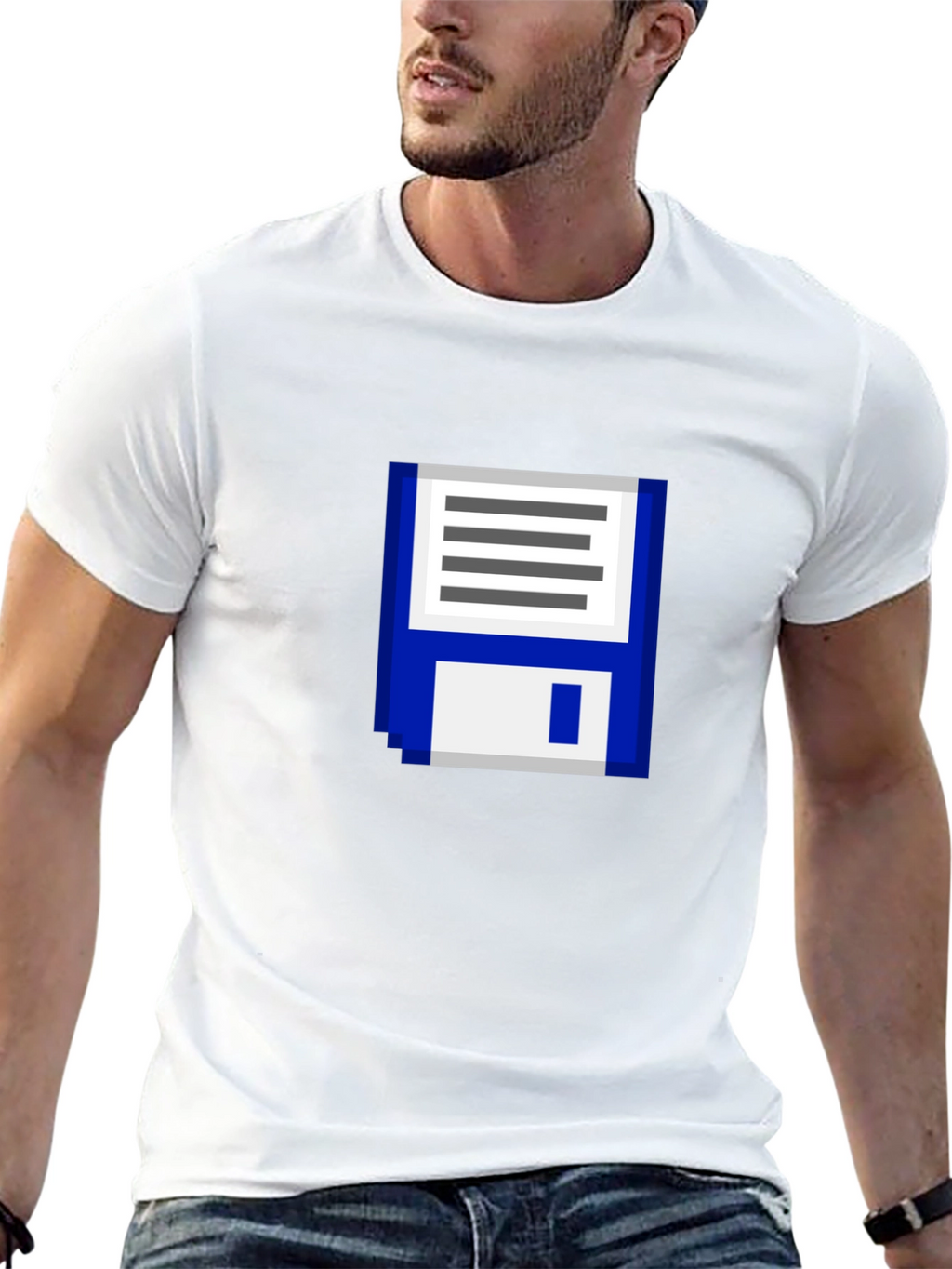 Retro Pixel Floppy Disk Graphic T-Shirt
