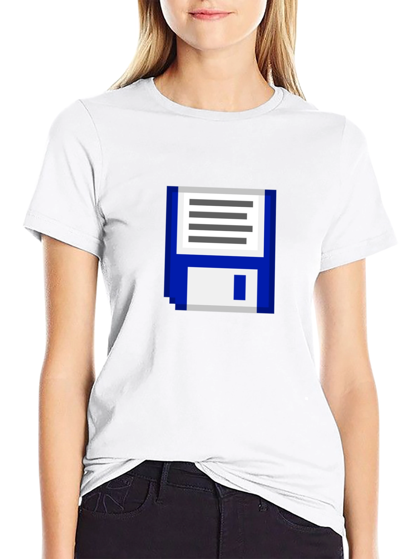 Retro Pixel Floppy Disk Graphic T-Shirt
