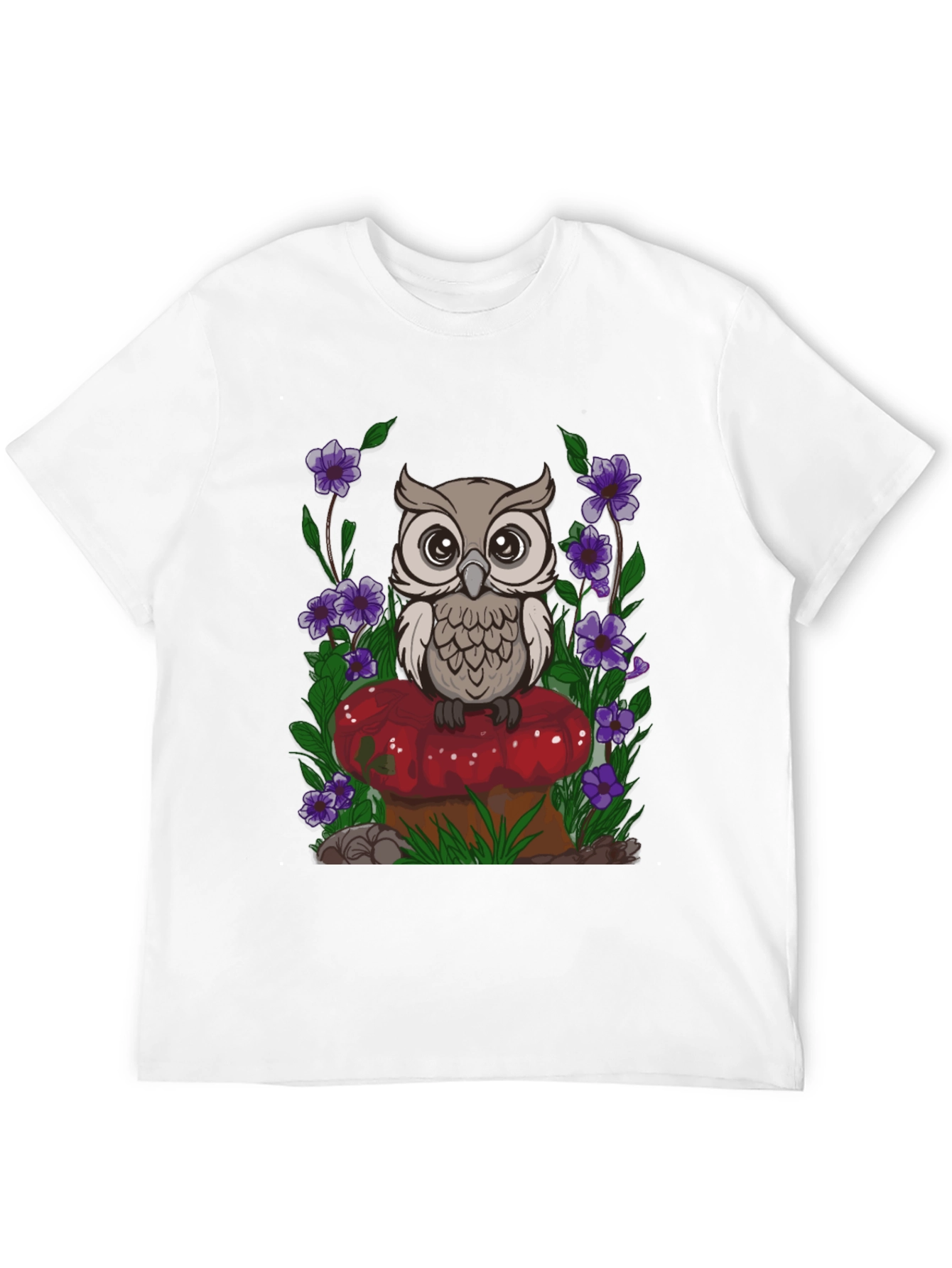 Owl on Mushroom Graphic Tee