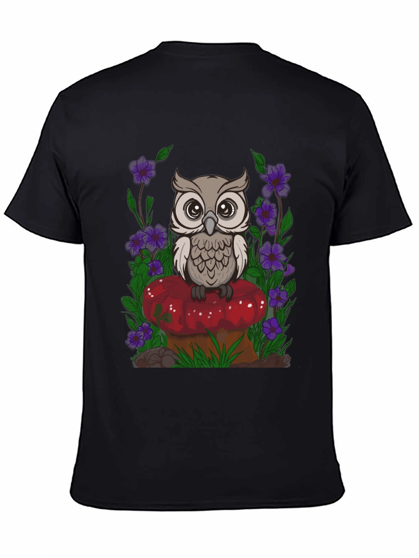 Owl on Mushroom Graphic Tee
