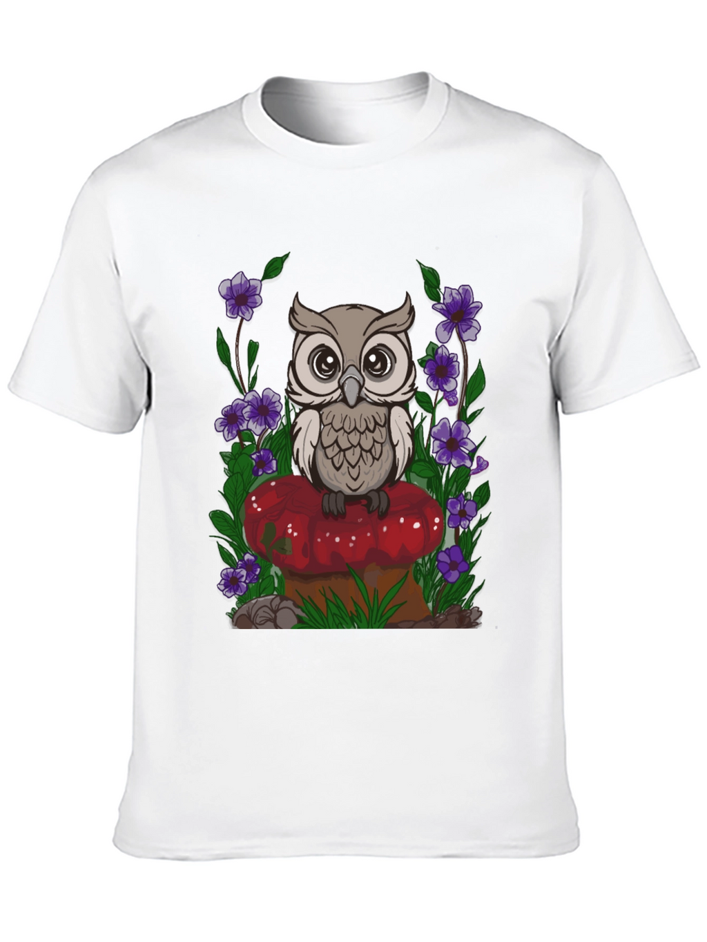 Owl on Mushroom Graphic Tee