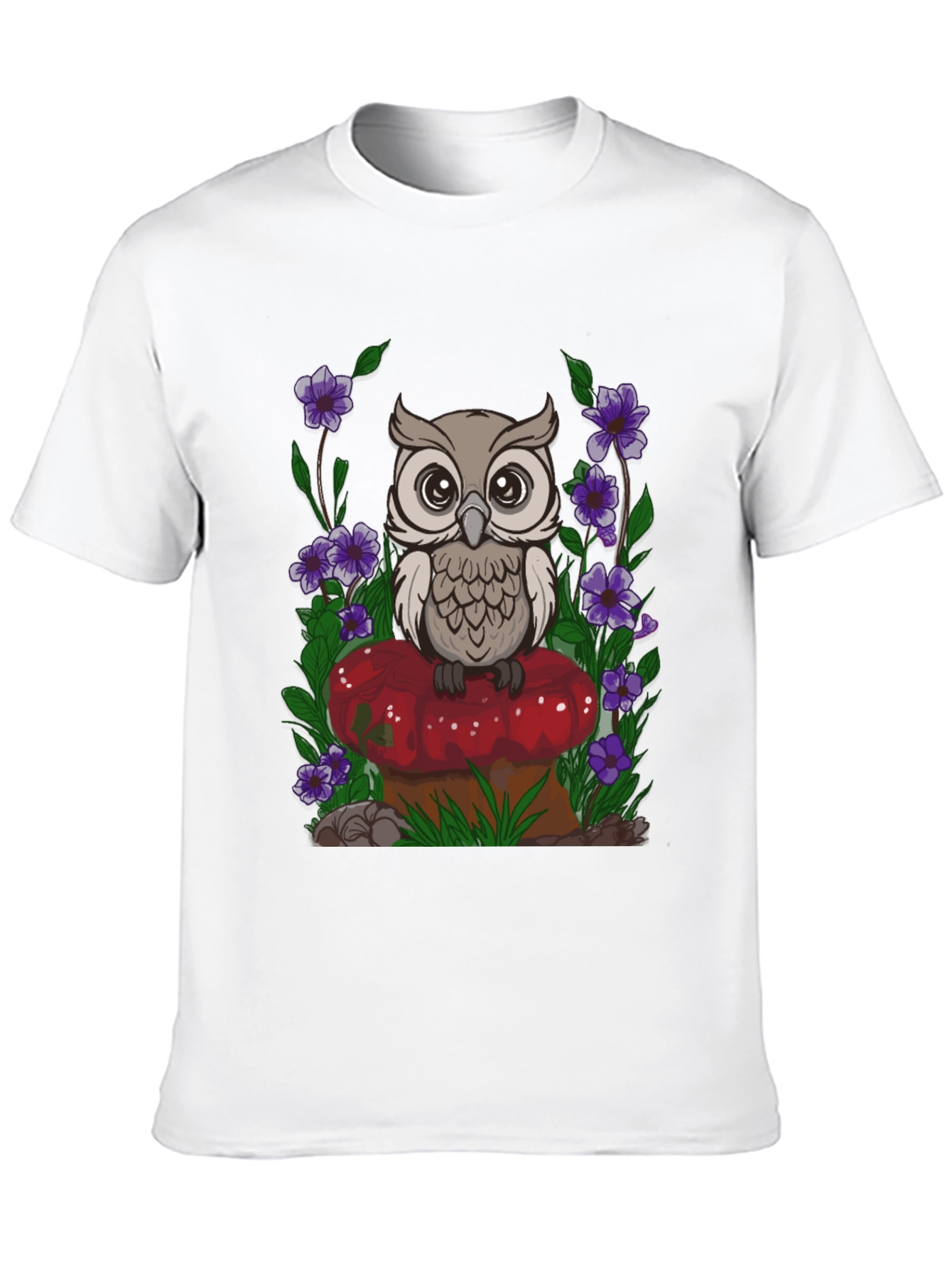 Owl on Mushroom Graphic Tee