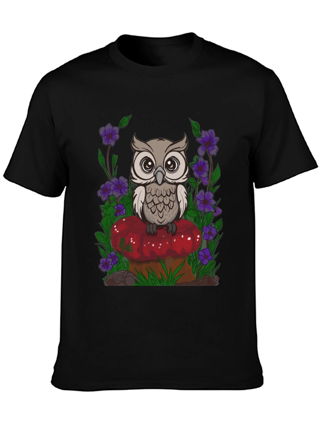 Owl on Mushroom Graphic Tee
