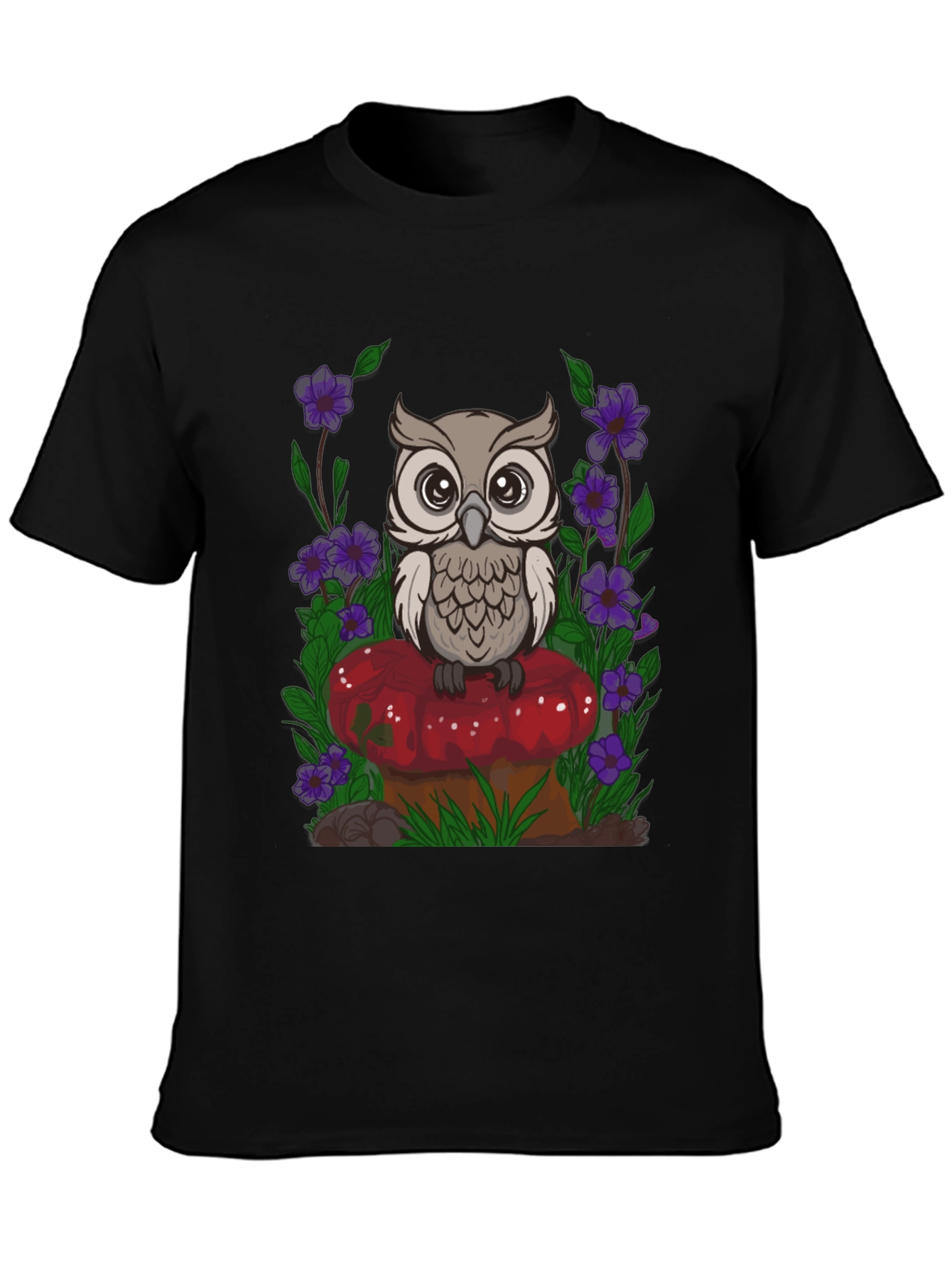 Owl on Mushroom Graphic Tee