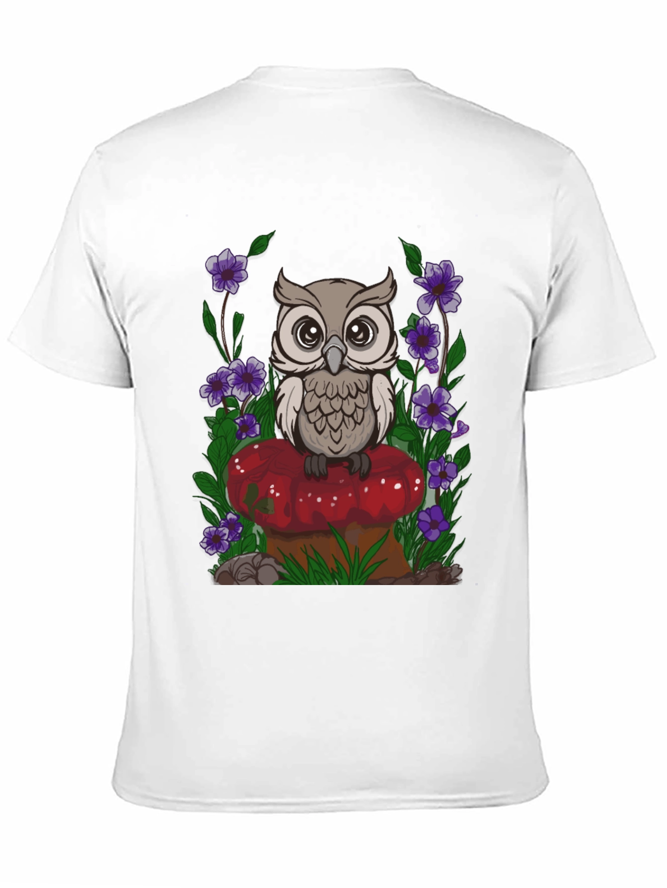 Owl on Mushroom Graphic Tee