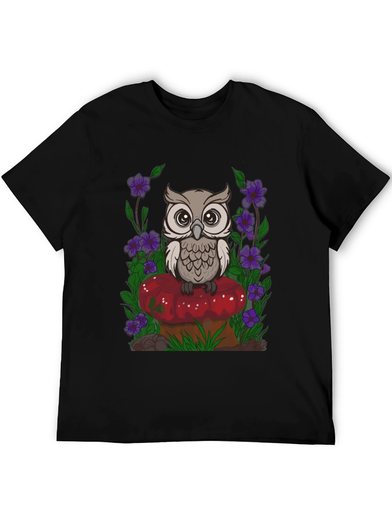 Owl on Mushroom Graphic Tee