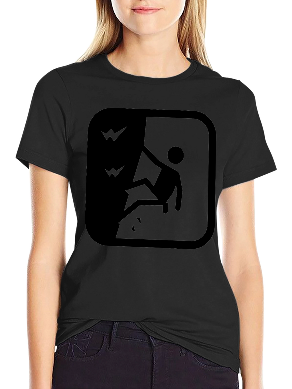 Cliff Fall Hazard Warning T-Shirt