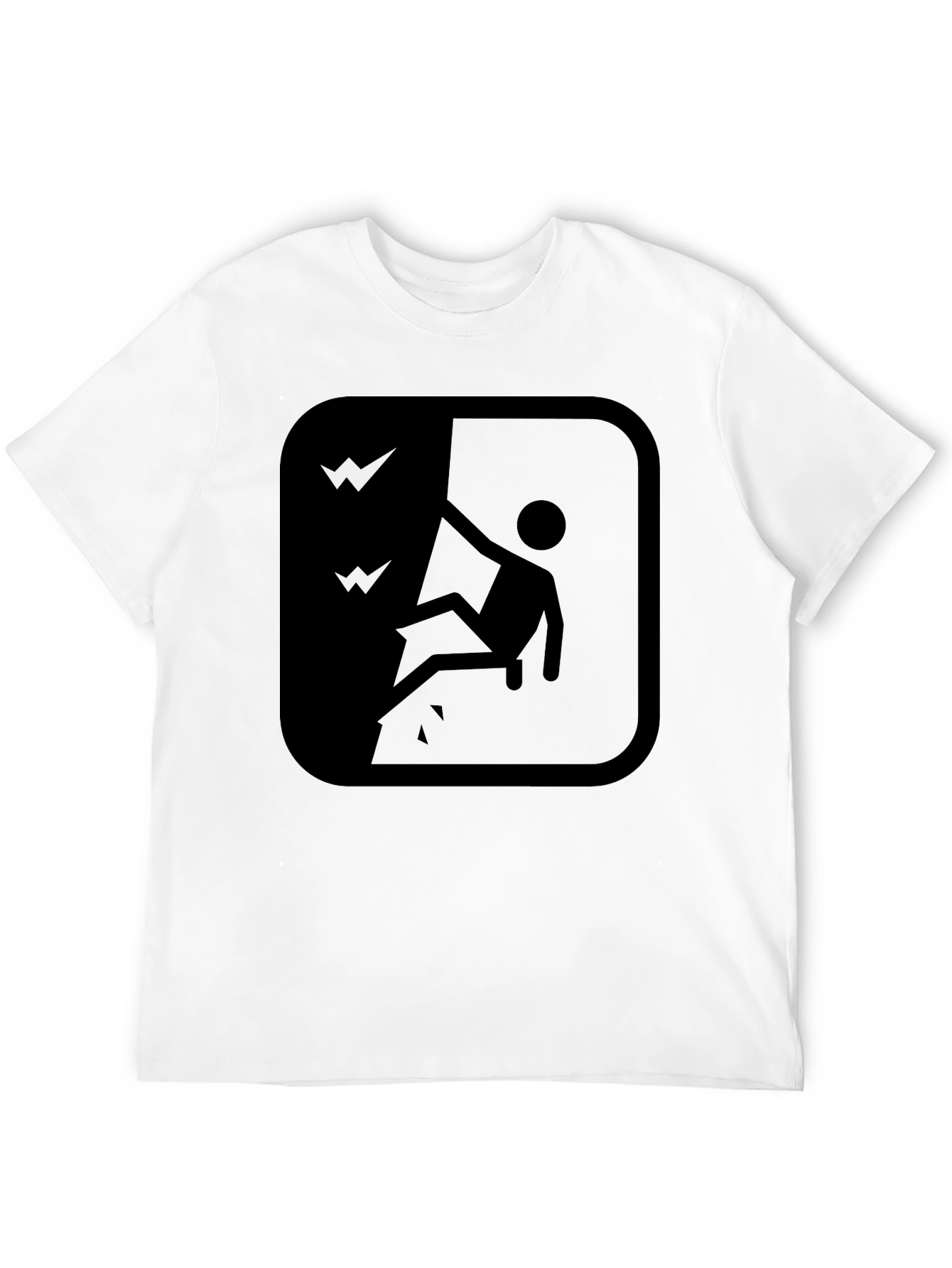 Cliff Fall Hazard Warning T-Shirt