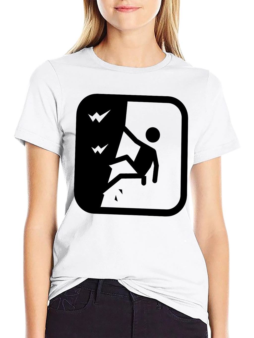 Cliff Fall Hazard Warning T-Shirt