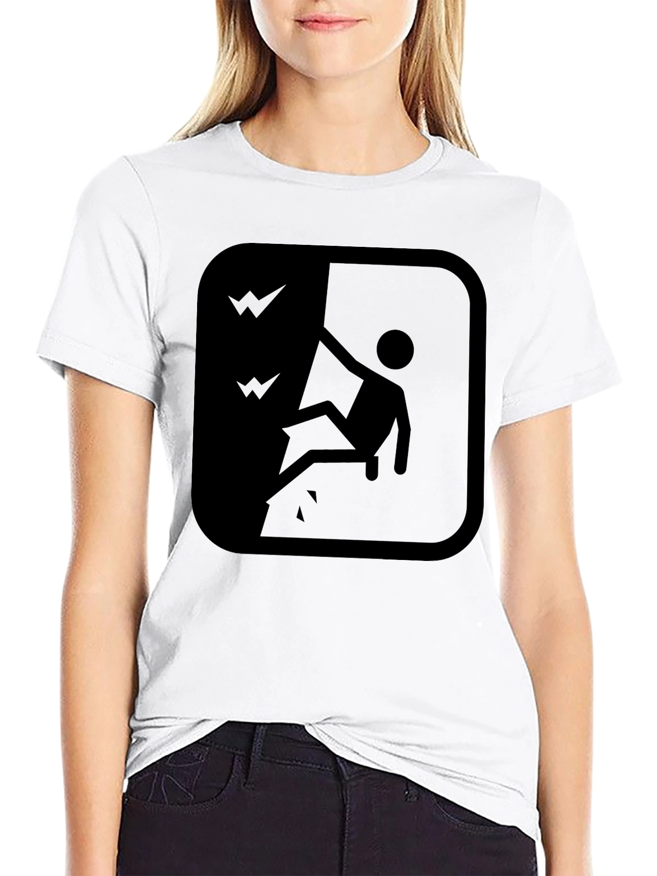 Cliff Fall Hazard Warning T-Shirt