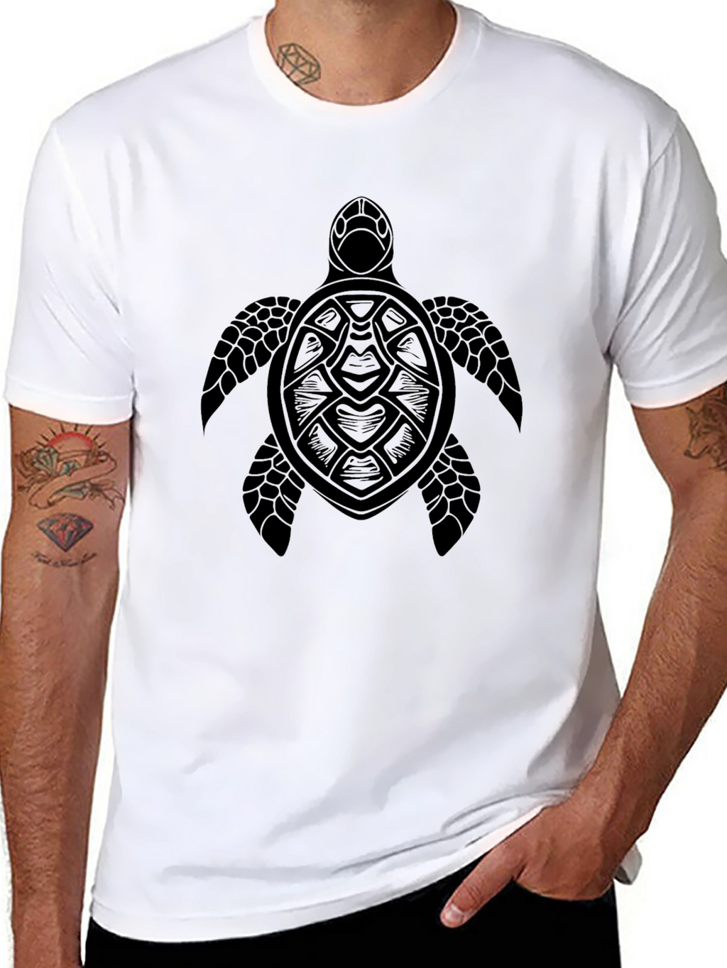 Black Turtle Graphic Tee - Stylish Comfort