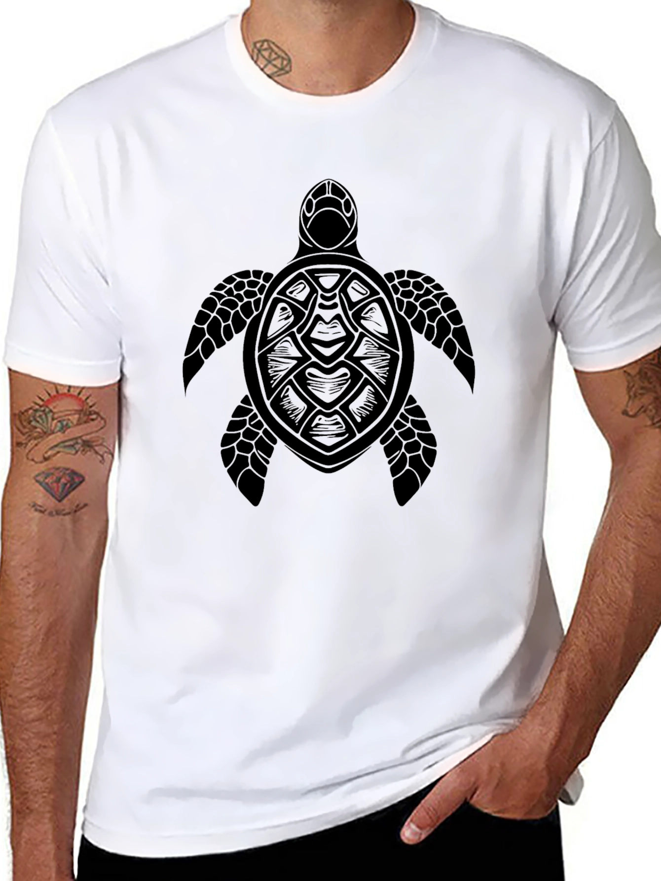 Black Turtle Graphic Tee - Stylish Comfort