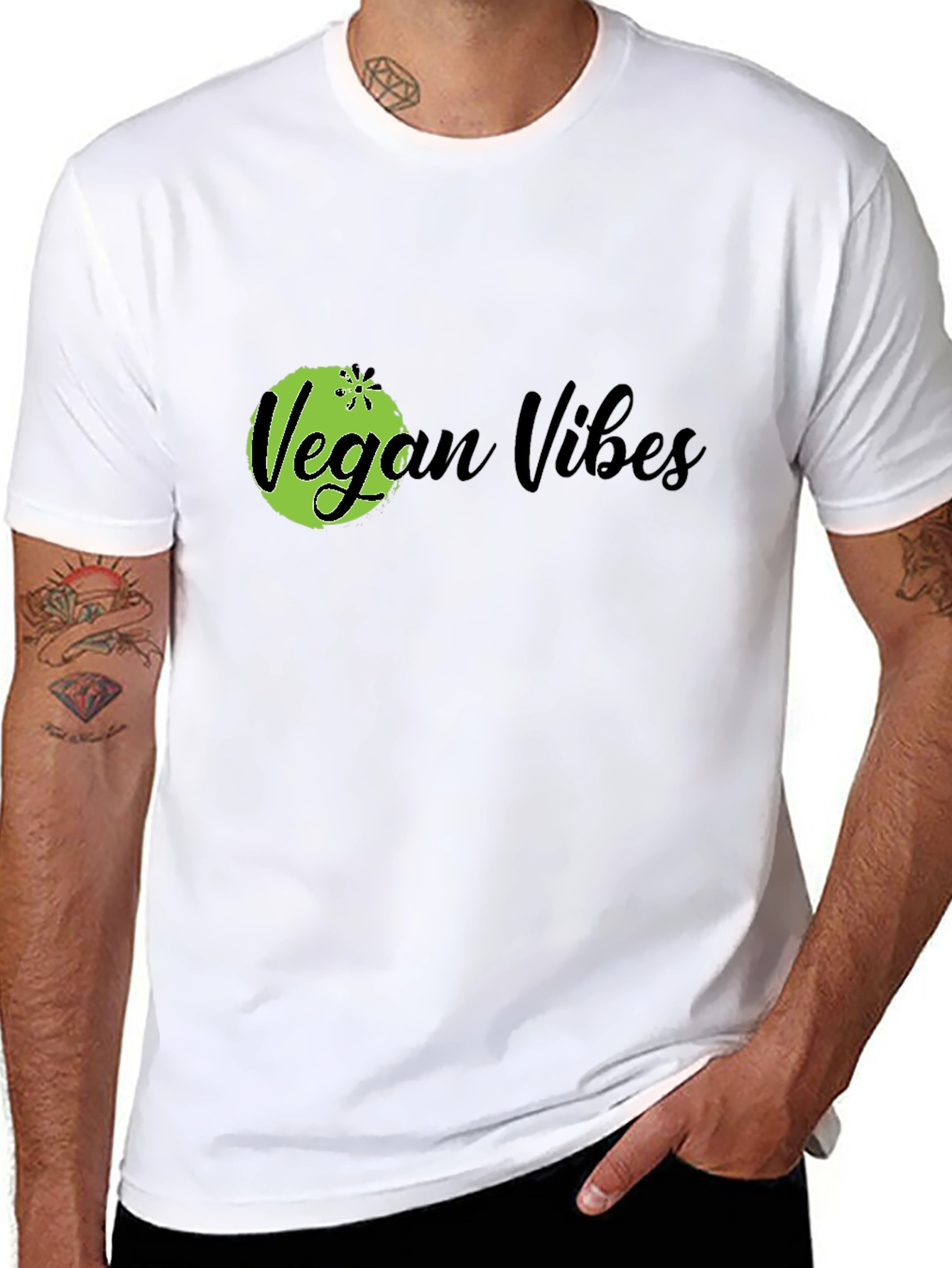 Vegan Vibes Black Graphic T-Shirt