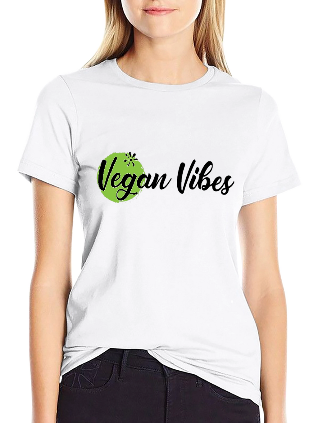 Vegan Vibes Black Graphic T-Shirt