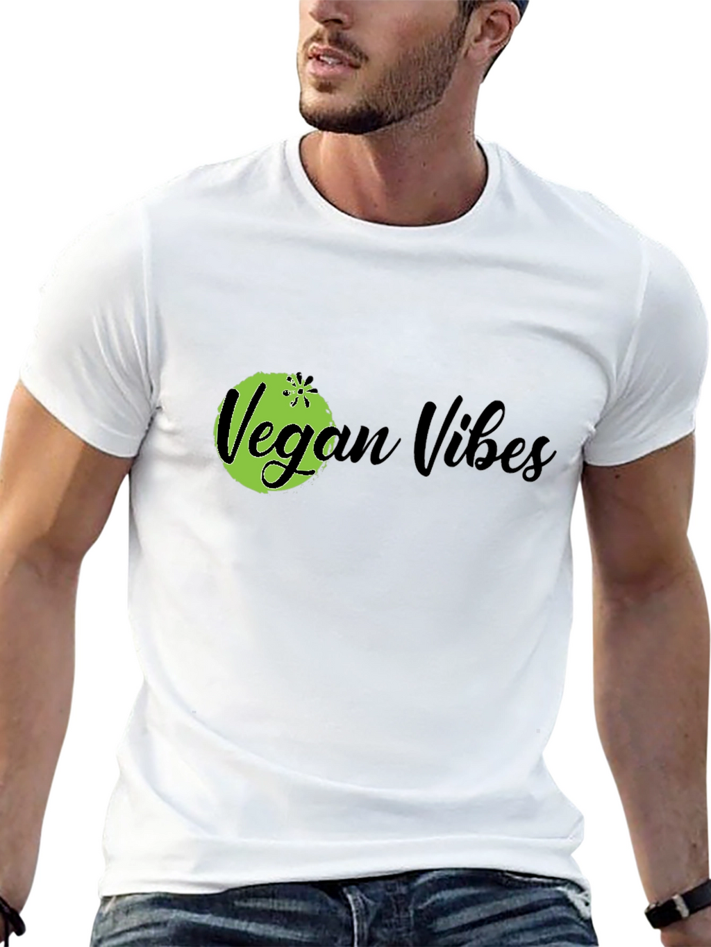 Vegan Vibes Black Graphic T-Shirt