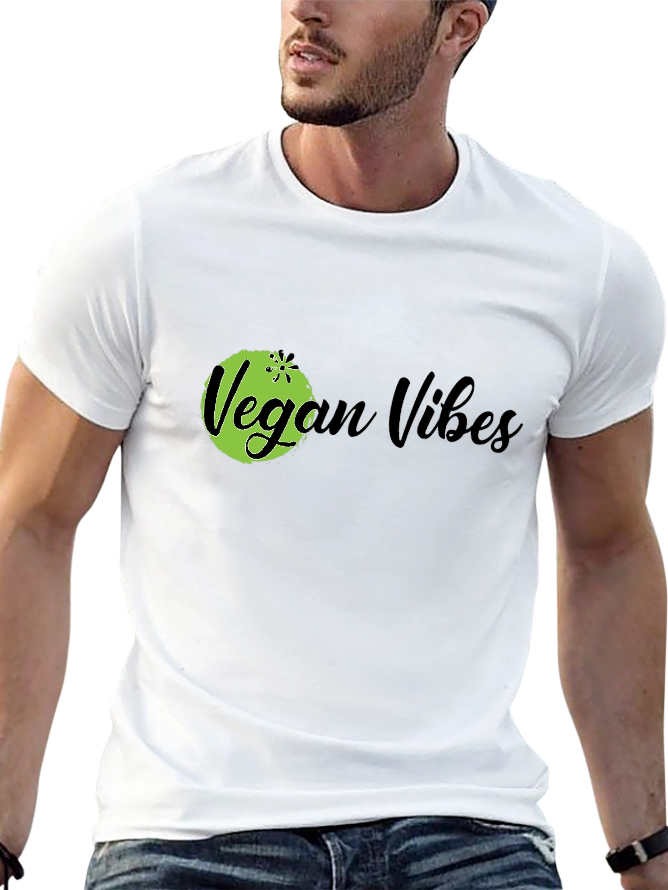 Vegan Vibes Black Graphic T-Shirt