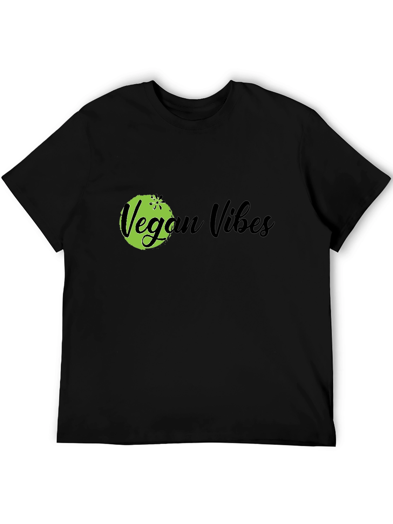 Vegan Vibes Black Graphic T-Shirt