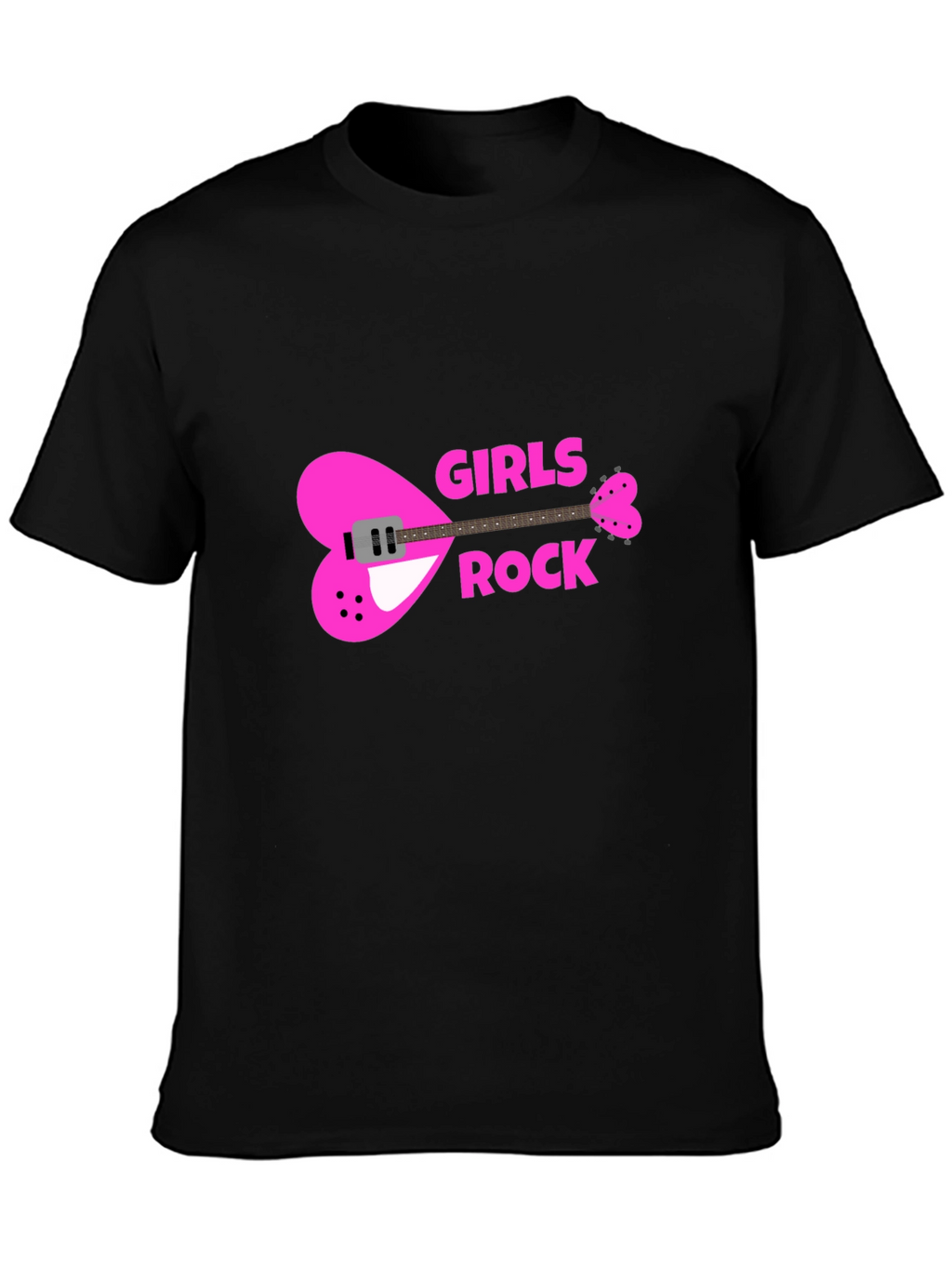 Girls Rock Heart Guitar T-Shirt