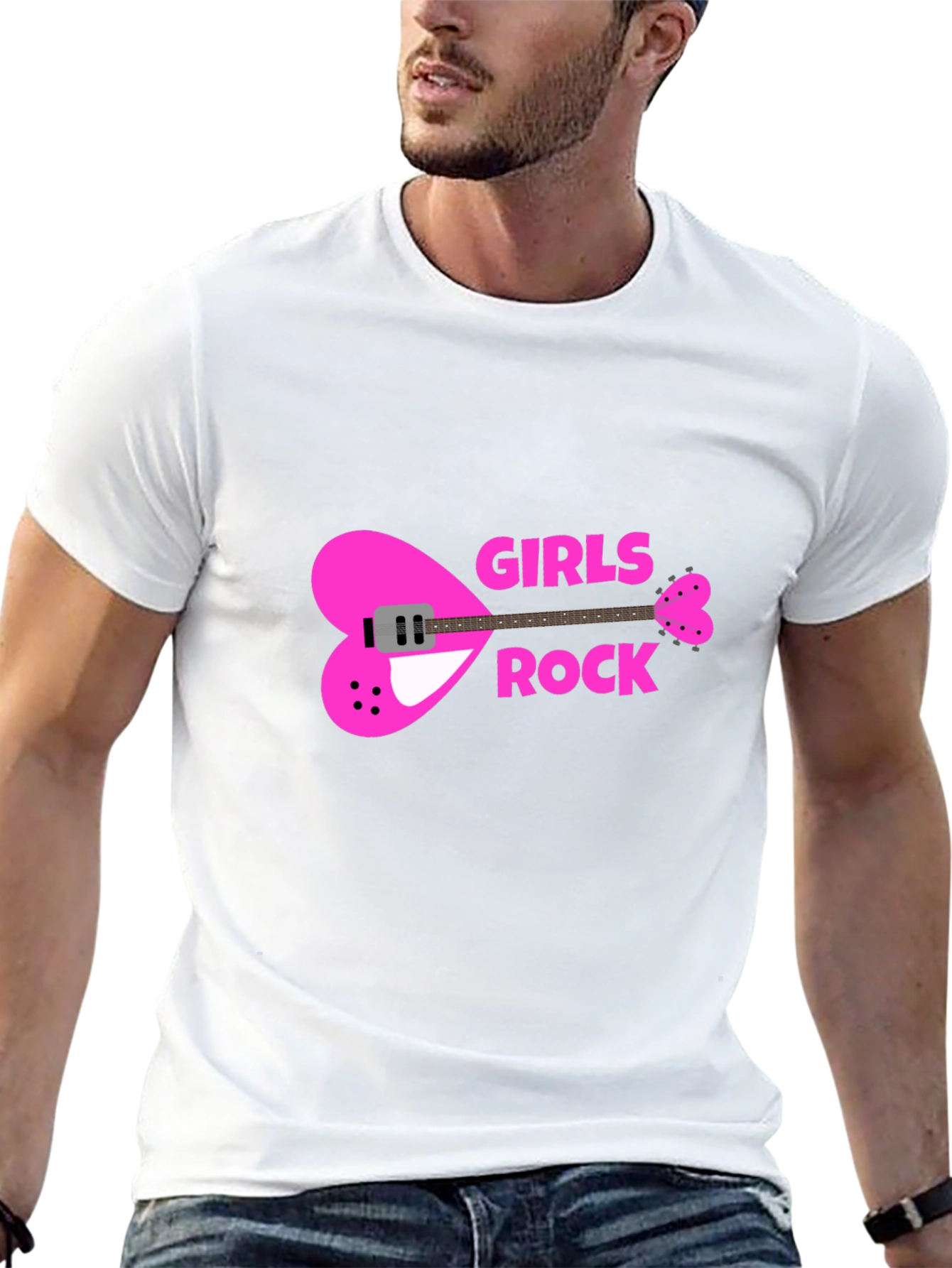 Girls Rock Heart Guitar T-Shirt