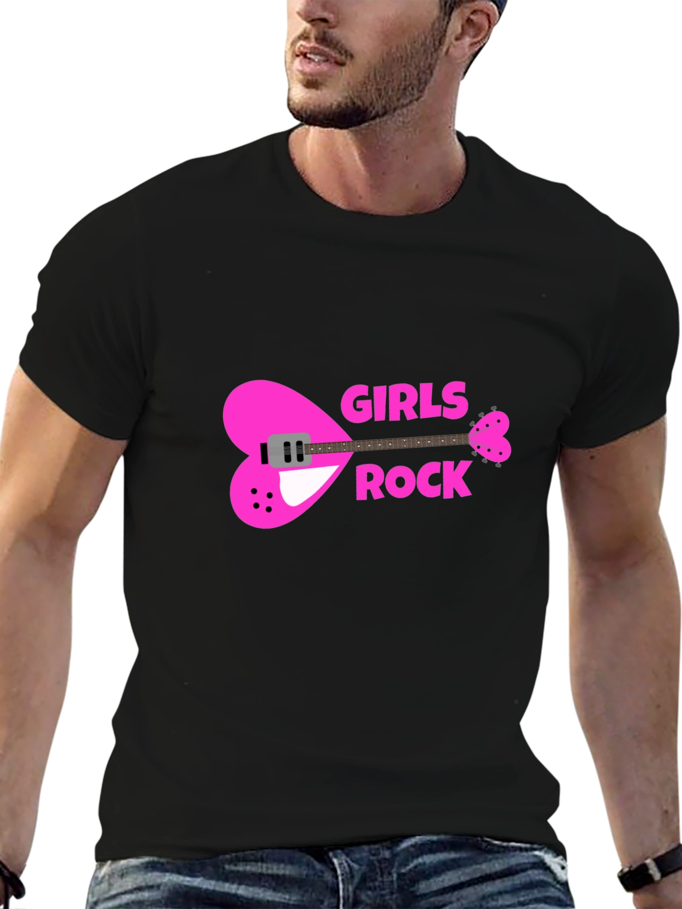 Girls Rock Heart Guitar T-Shirt