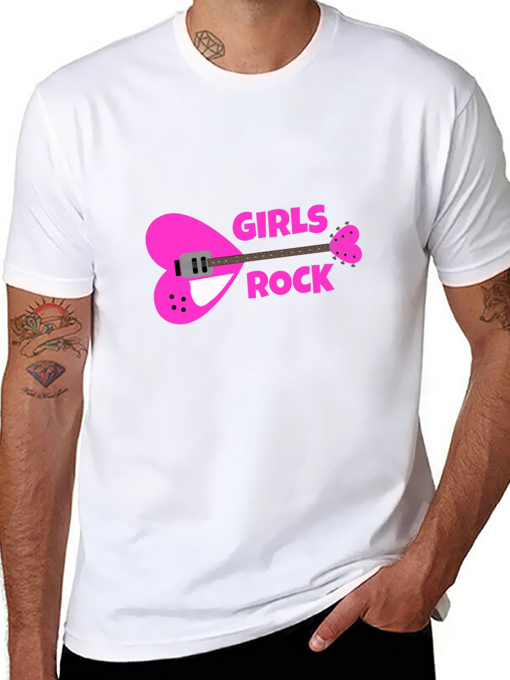 Girls Rock Heart Guitar T-Shirt