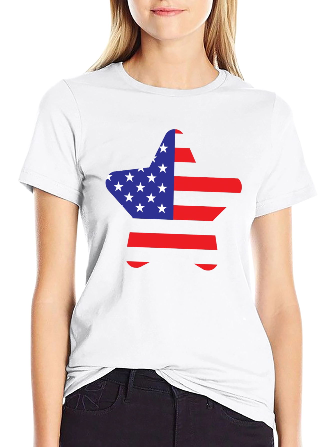 American Flag Star Graphic T-Shirt