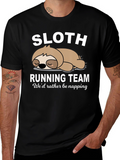 Sloth Running Team Funny Graphic T-Shirt