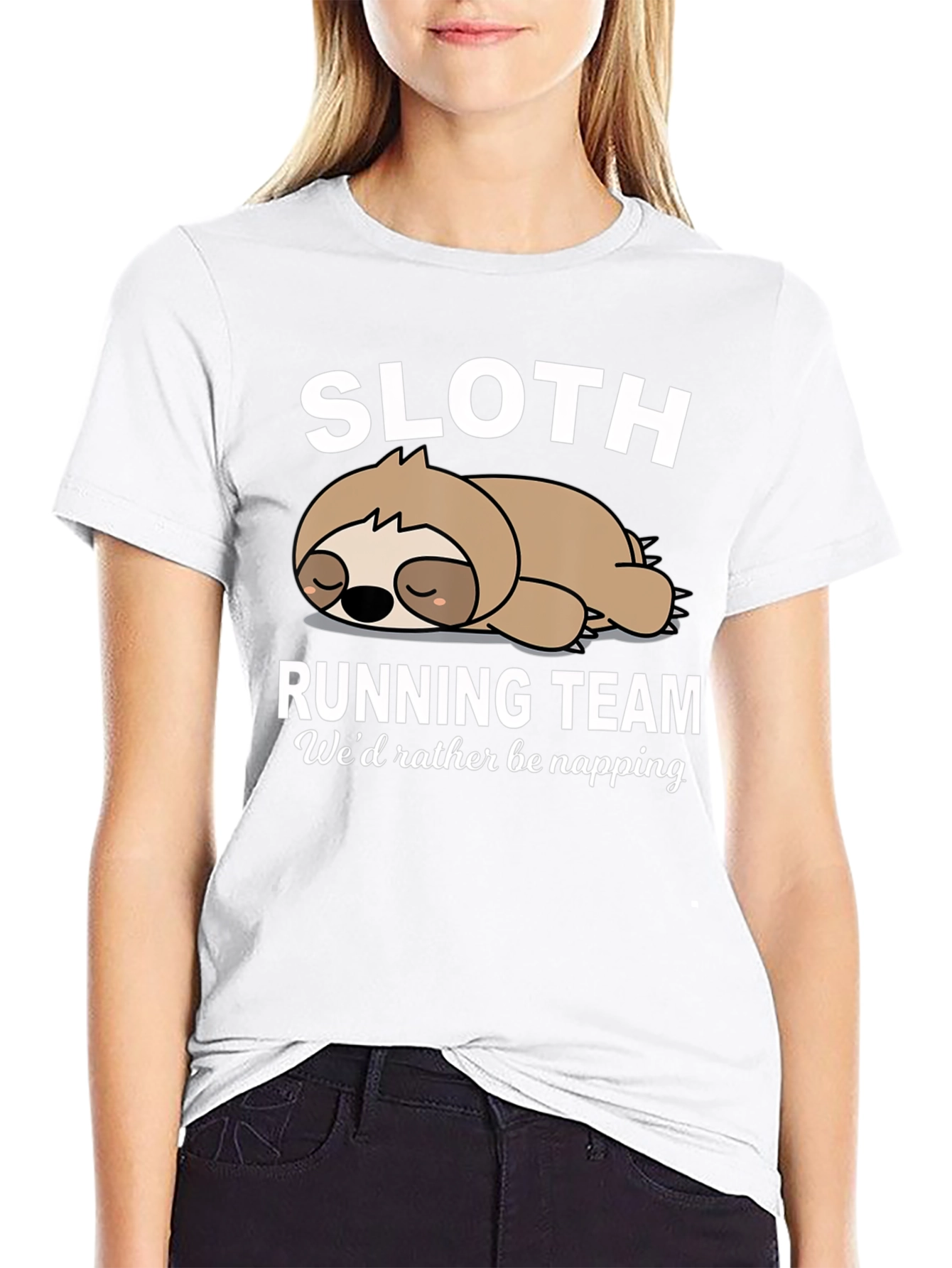 Sloth Running Team Funny Graphic T-Shirt