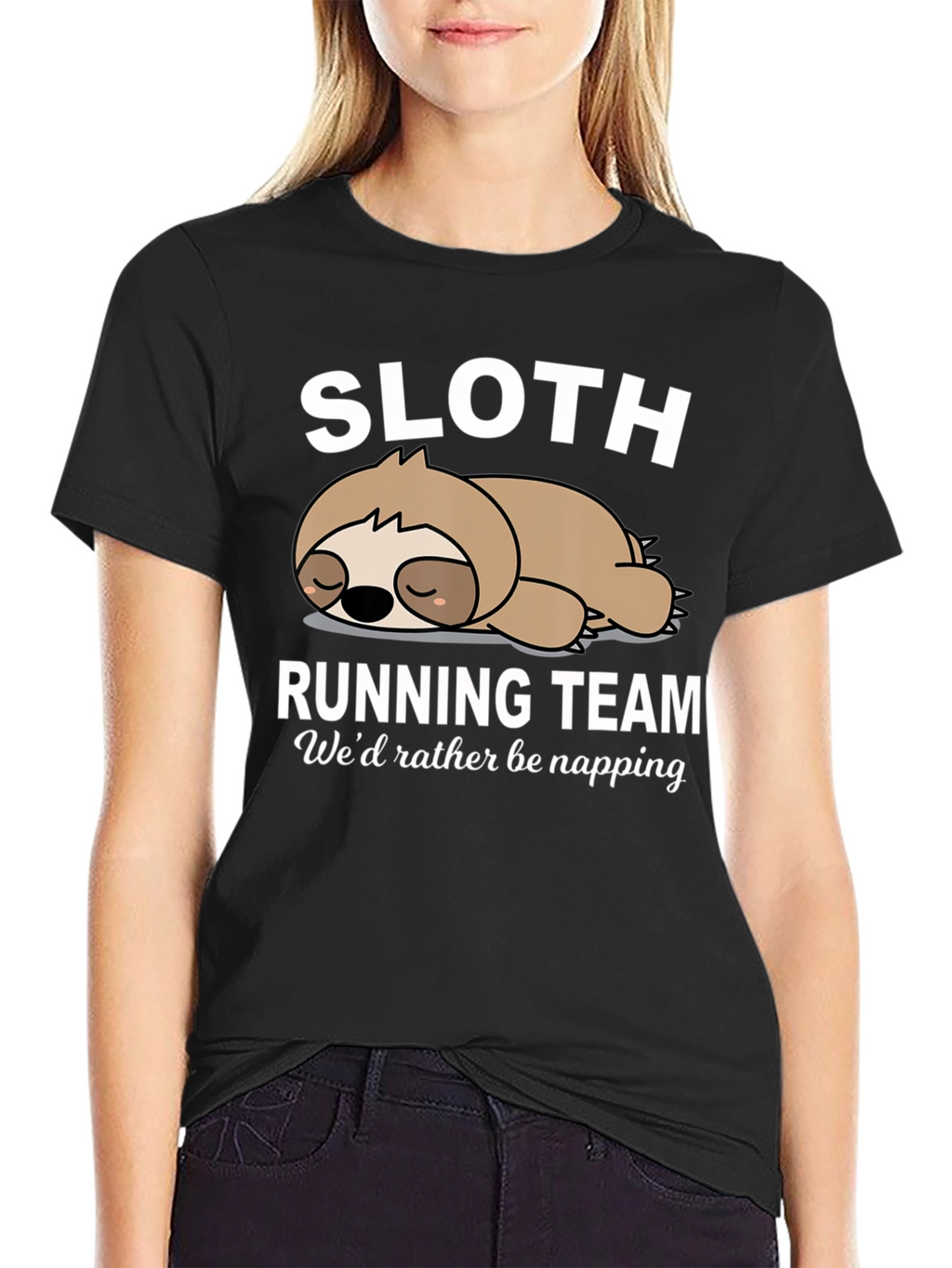 Sloth Running Team Funny Graphic T-Shirt