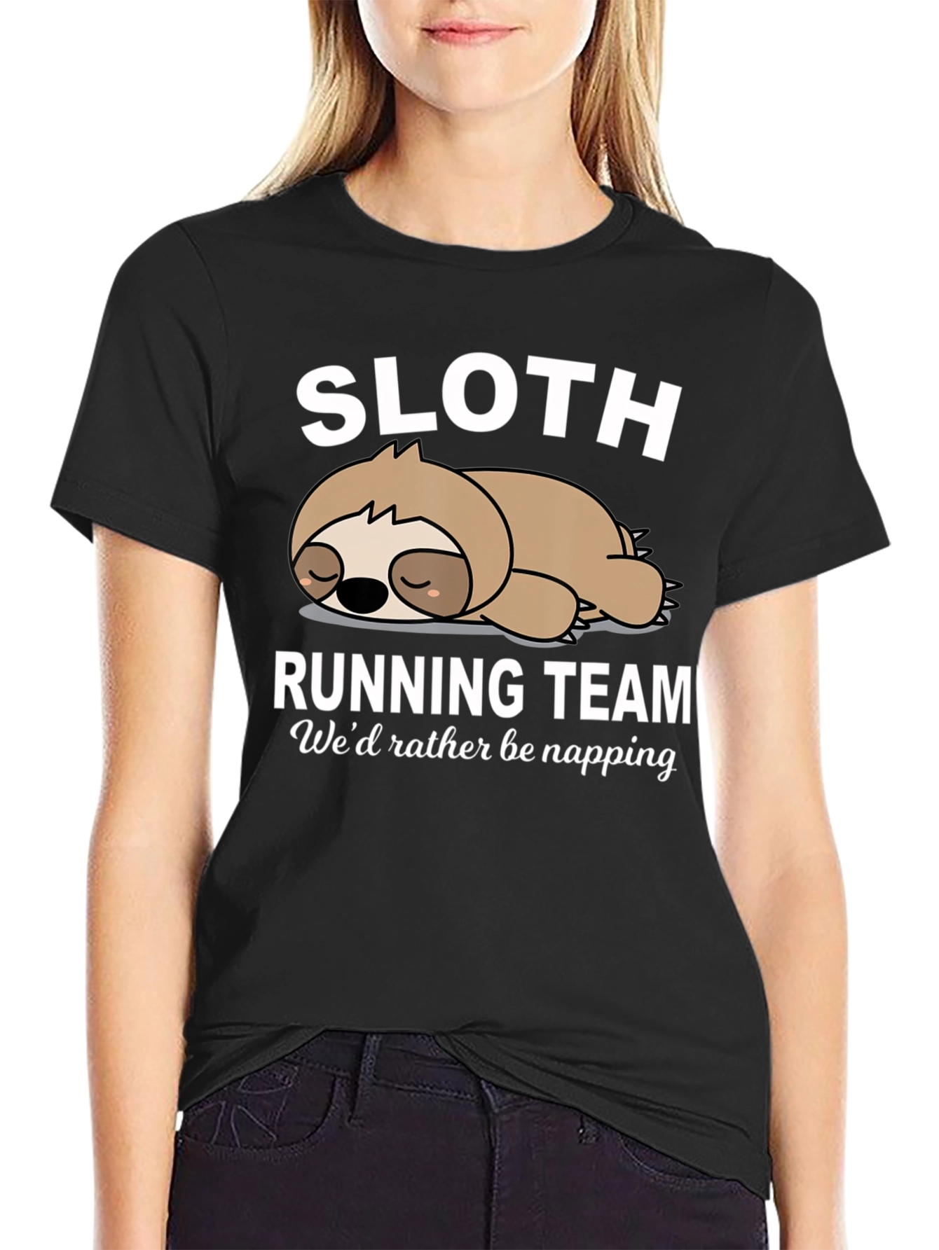Sloth Running Team Funny Graphic T-Shirt