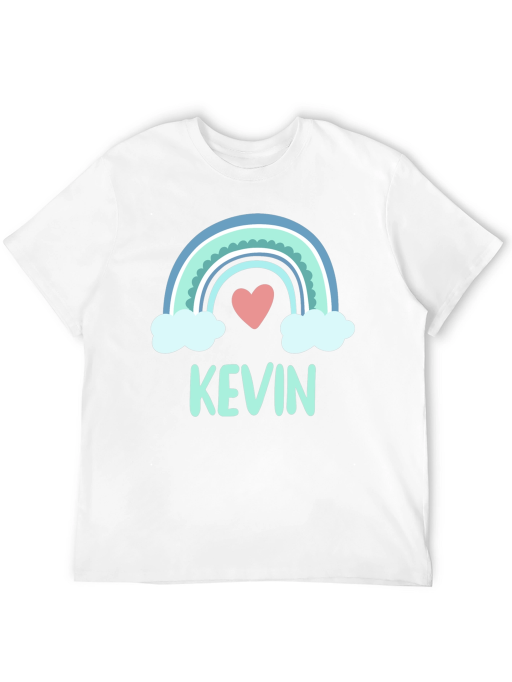 Personalized Kevin Rainbow Heart T-Shirt