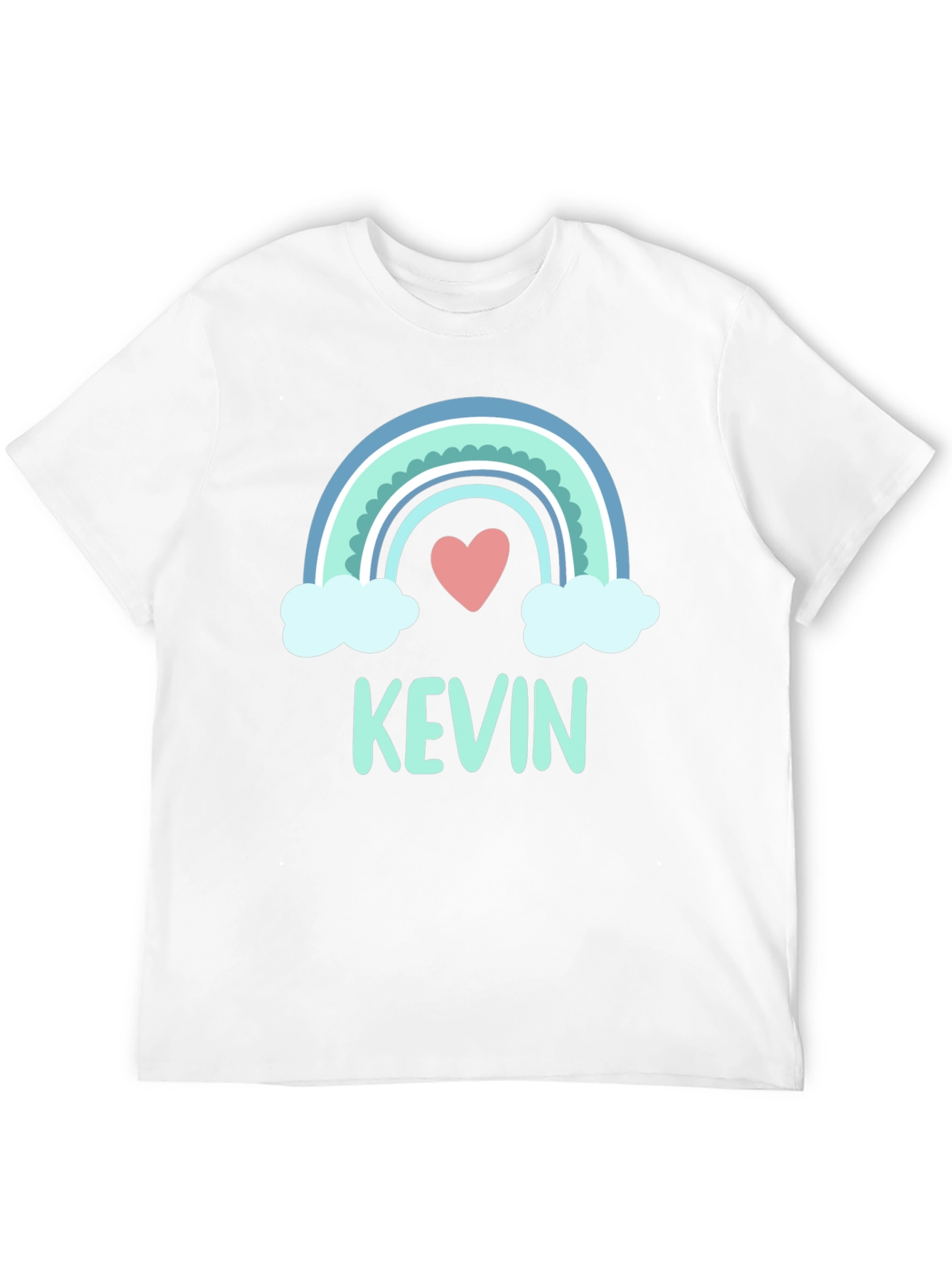 Personalized Kevin Rainbow Heart T-Shirt