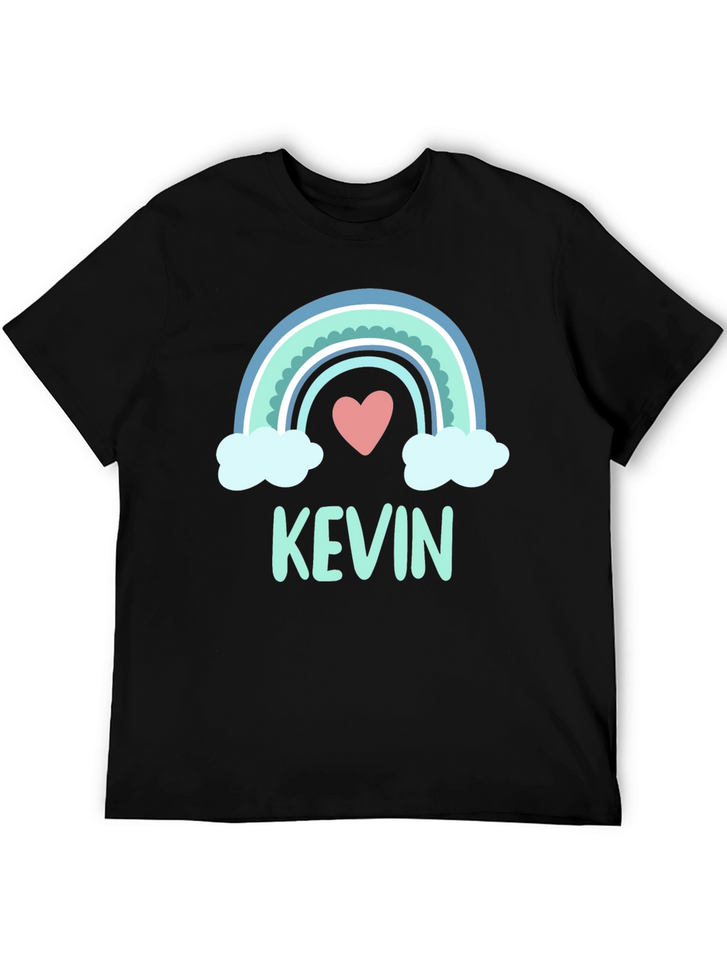 Personalized Kevin Rainbow Heart T-Shirt