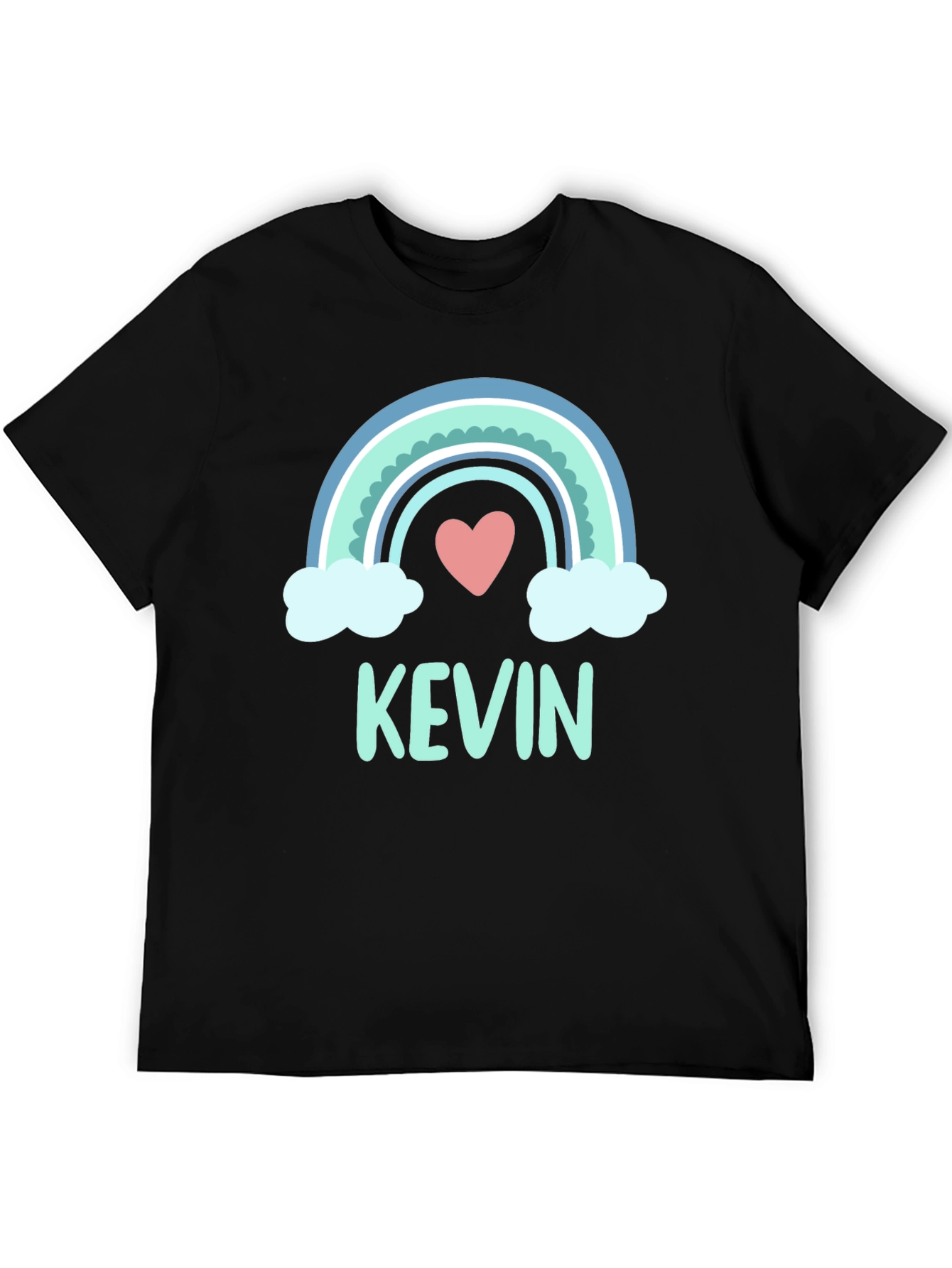 Personalized Kevin Rainbow Heart T-Shirt