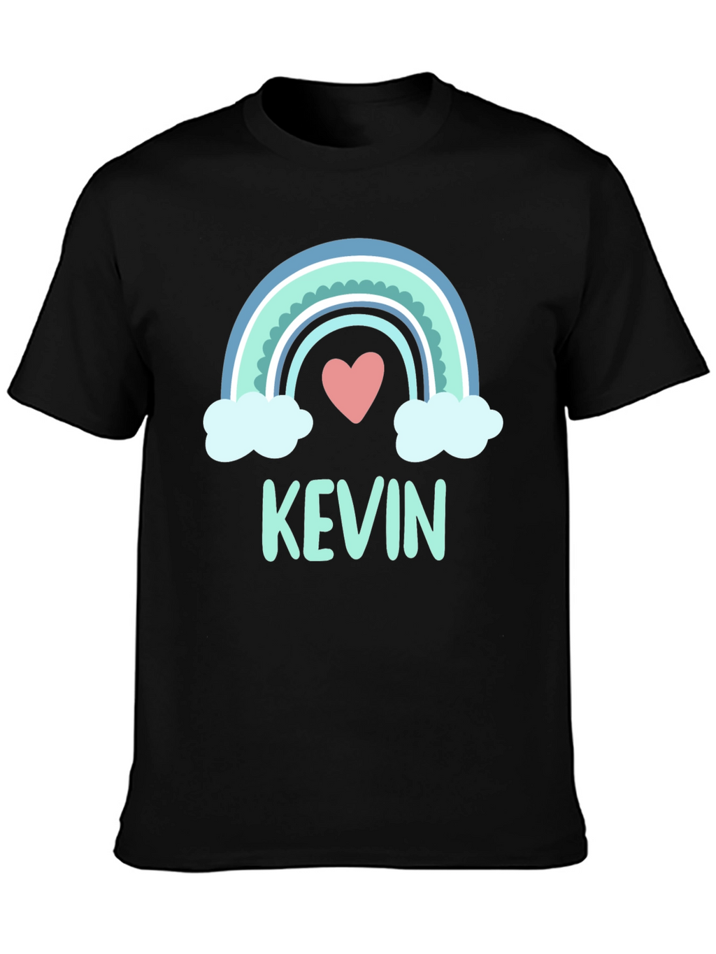 Personalized Kevin Rainbow Heart T-Shirt