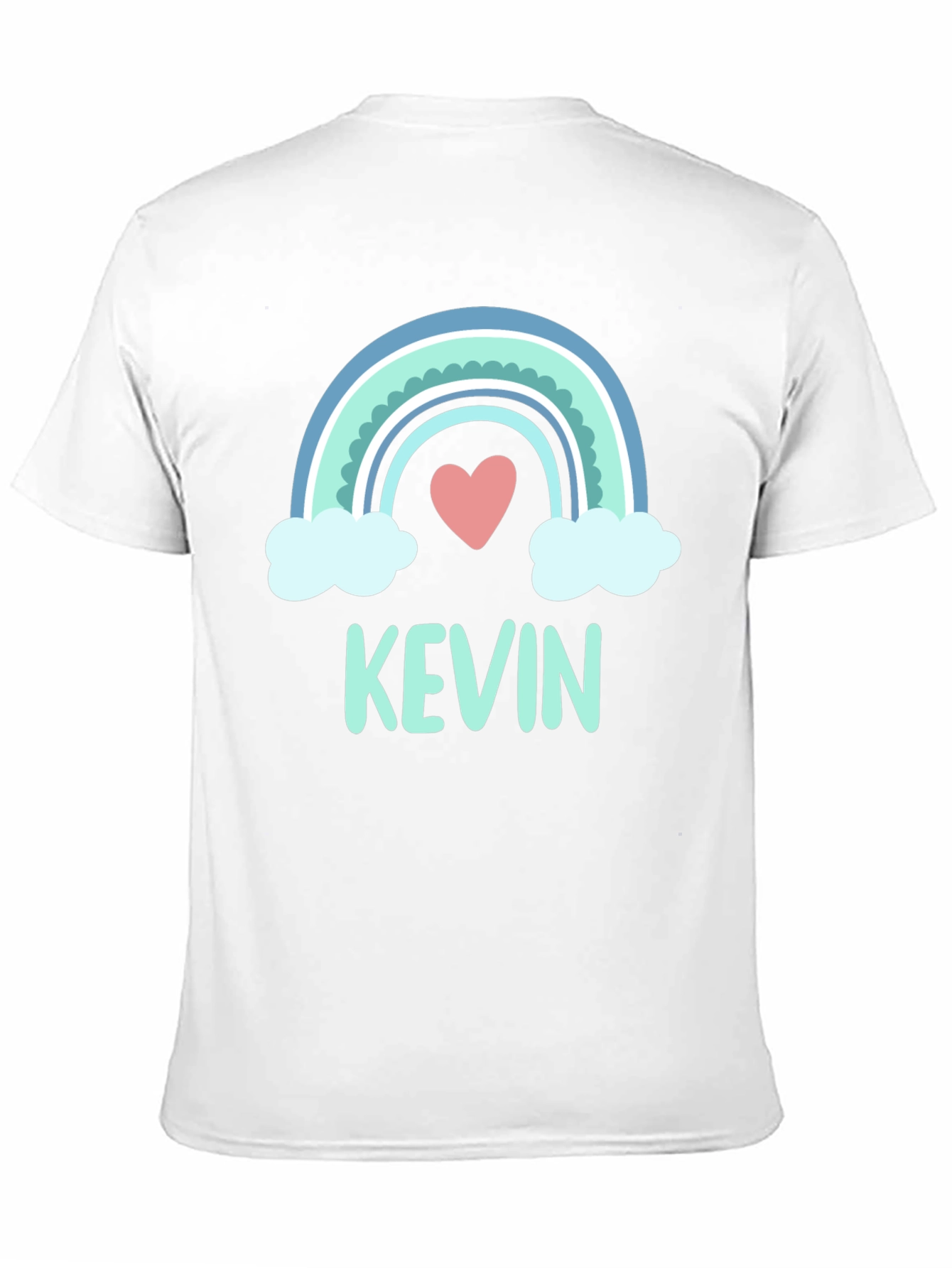 Personalized Kevin Rainbow Heart T-Shirt