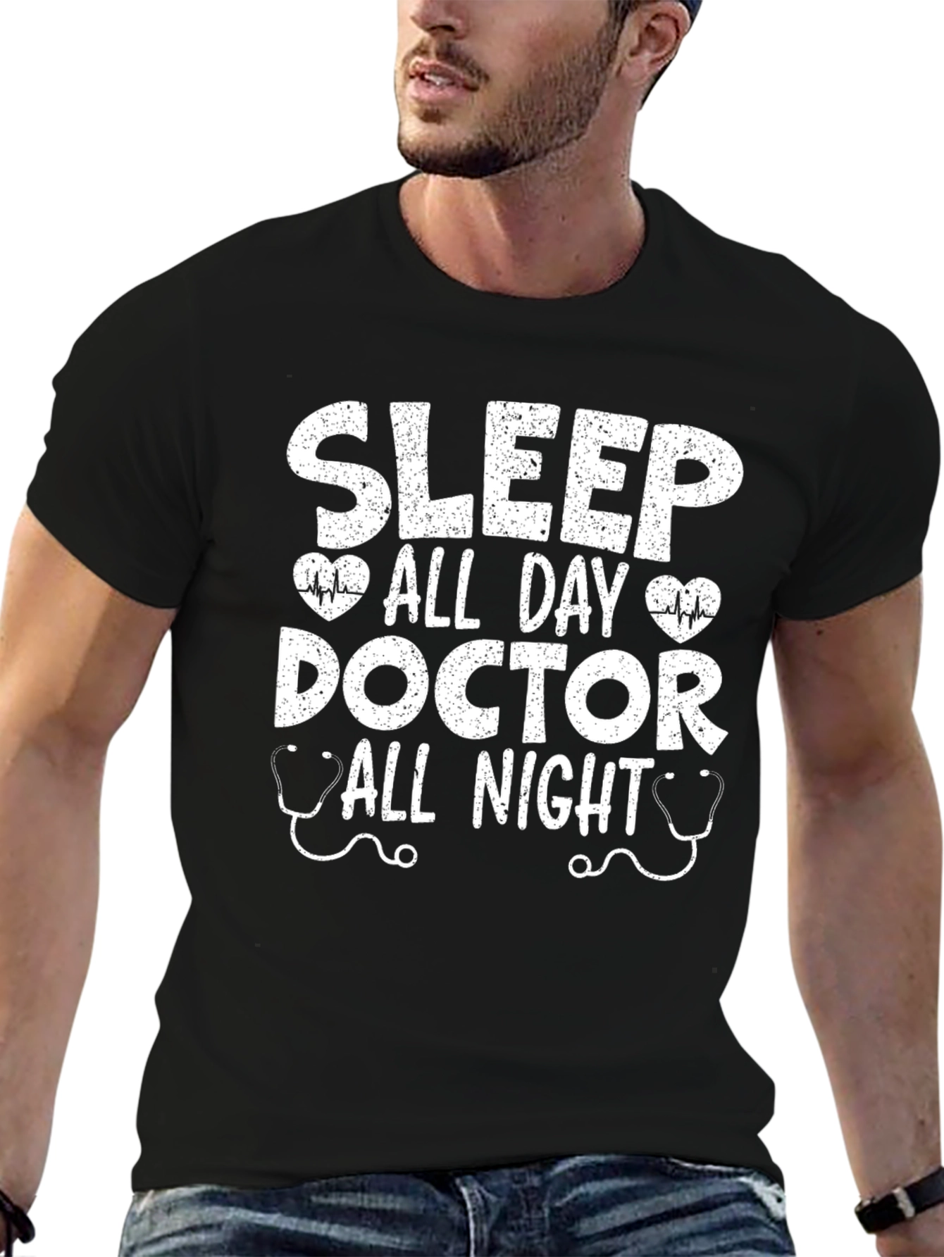 Doctor Sleep All Day All Night Black T-Shirt