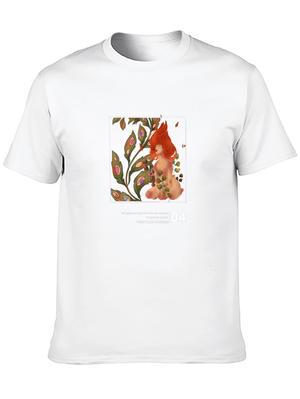Artistic Graphic T-Shirt - Eye Plant and Red-Haired Muse