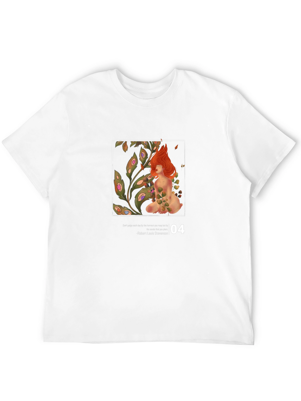 Artistic Graphic T-Shirt - Eye Plant and Red-Haired Muse