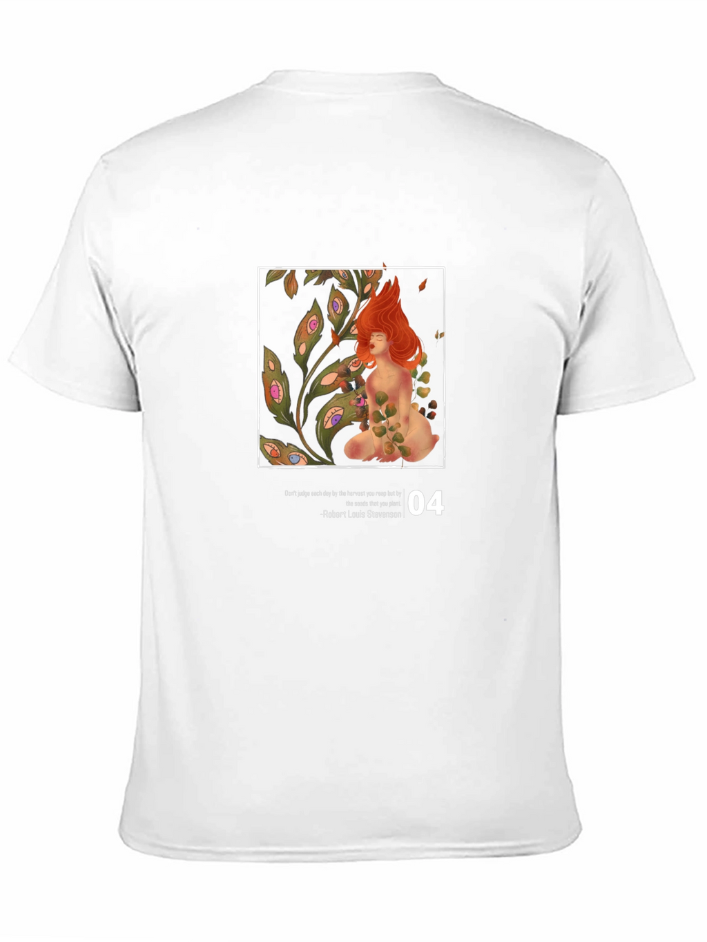 Artistic Graphic T-Shirt - Eye Plant and Red-Haired Muse