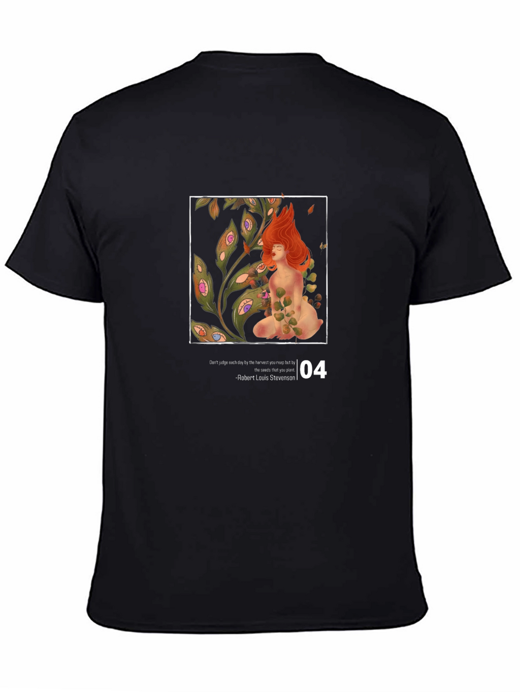 Artistic Graphic T-Shirt - Eye Plant and Red-Haired Muse