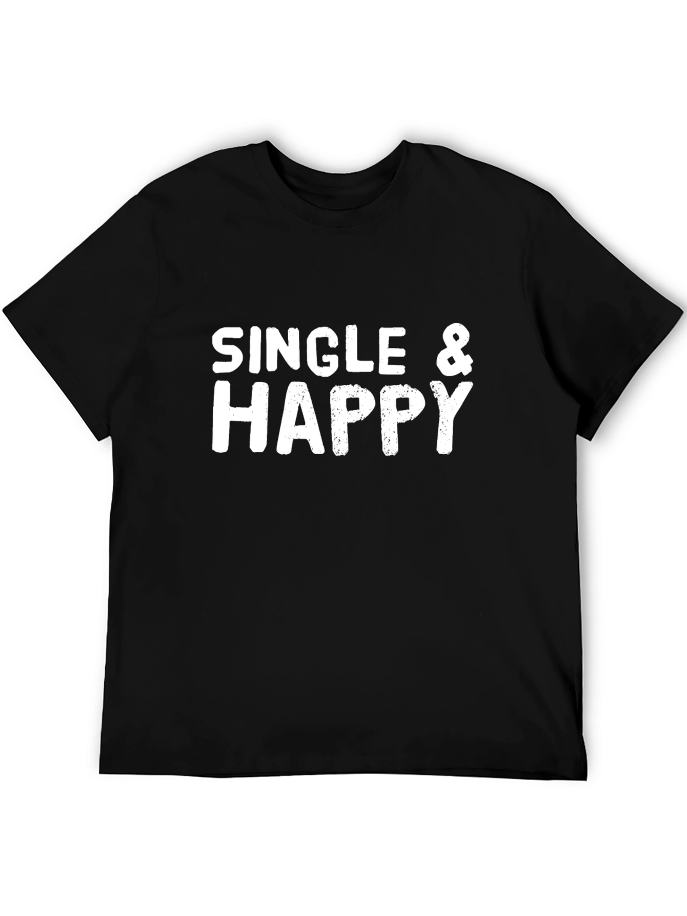 Single & Happy Graphic T-Shirt - Black Cotton Tee