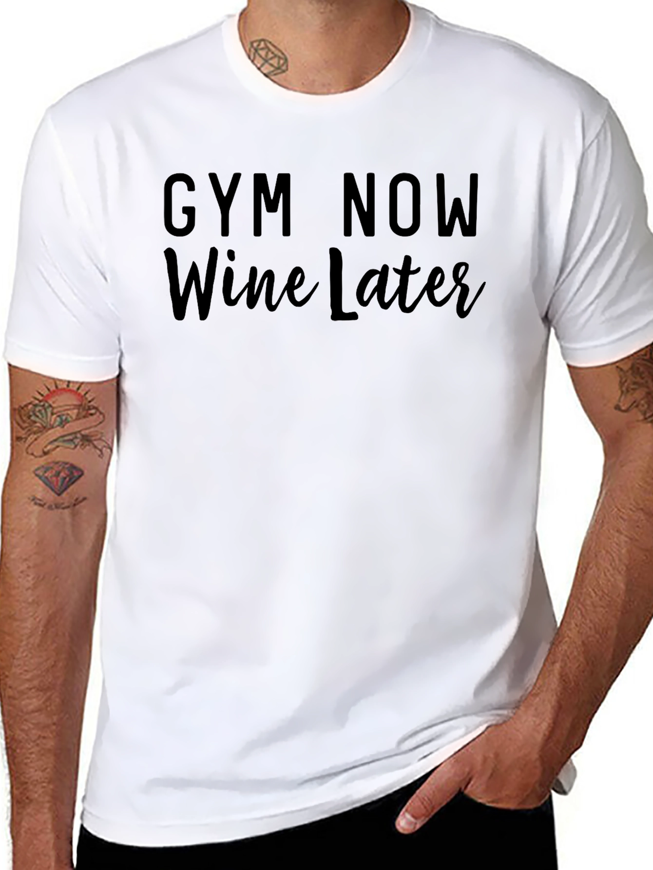 Gym Now Wine Later Graphic Tee