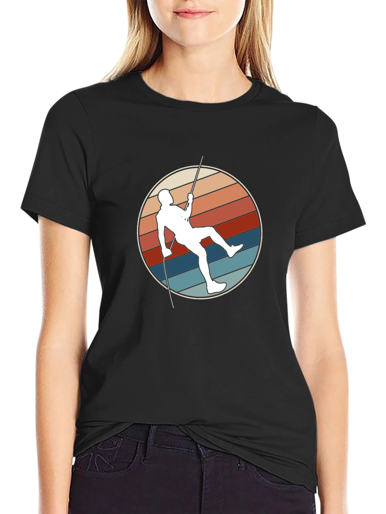 Retro Climbing T-Shirt - Vintage Style Climber Design